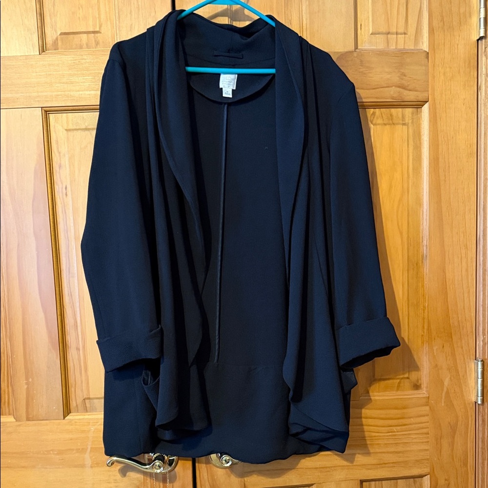 Black Open Front Blazer